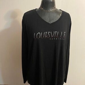 Gear for Sports Black Louisville Cardinal v-neck shirt, size XL